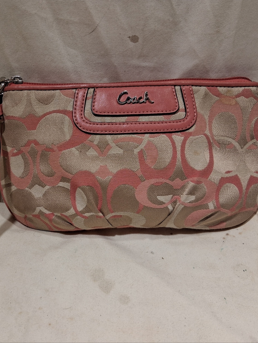 Coach Pink  Signature  Wristlet /wallet
